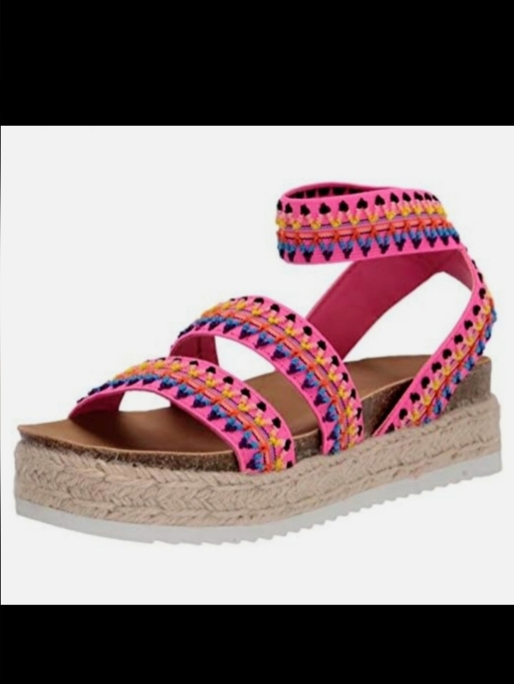 Madden Girl J Kimmie Platform Embroidered Sandals Size Girls Size 3 EUC